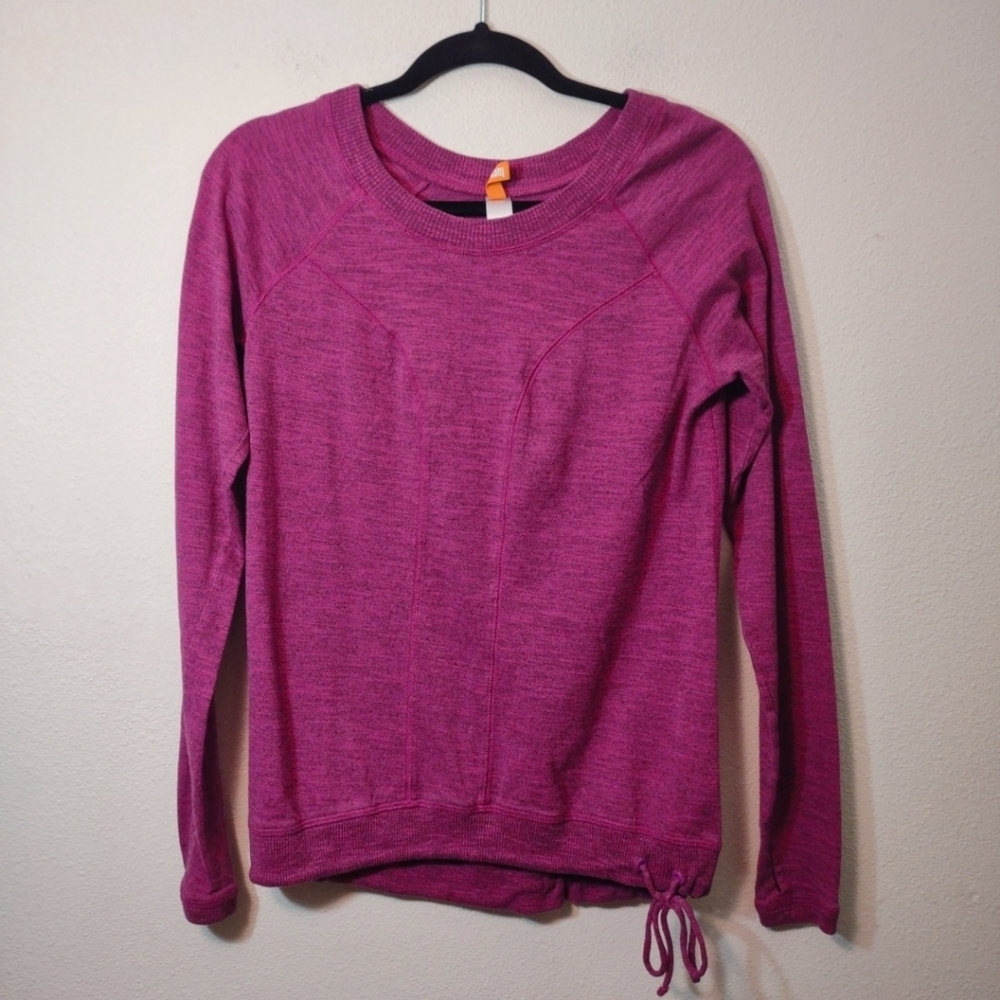 Lucy Magenta Drawstring Waist Crew Neck Sweatshirt